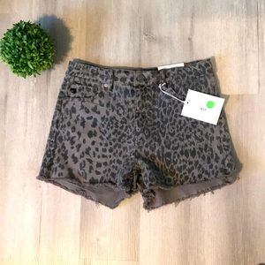 KanCan cheetah print high rise shorts